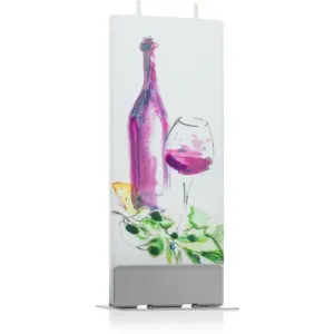 Flatyz Greetings Bottle Of Wine And Glass kerze 6x15 cm