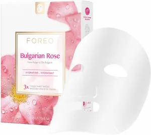 Foreo Feuchtigkeitsspendende Gesichtsmaske für trockene und müde Haut Bulgarian Rose (Hydrating Sheet Mask) 3 x 20 g