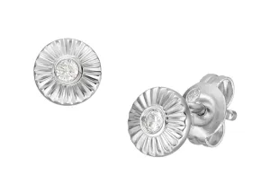 Fossil Elegante Silberohrringe mit Kristall Circle JFS00617040