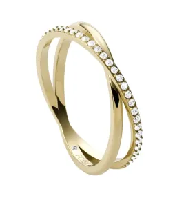 Fossil Eleganter vergoldeter Ring mit Kristallen JF03752710 52 mm