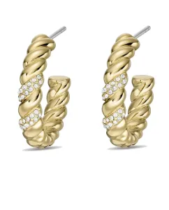 Fossil Elegantevergoldete Ohrringe Kreise mit Kristallen Vintage Twist JF04170710