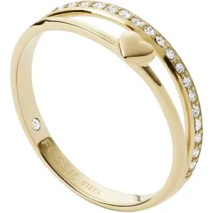 Fossil Romantischer vergoldeter Ring mit Kristallen JF03750710 52 mm