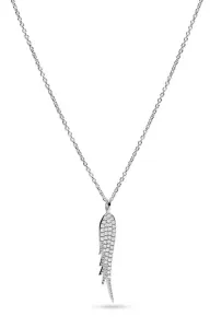 Fossil Sanfte Silberkette mit Kristallen Engelsflügel JFS00535040 (Halskette, Anhänger)