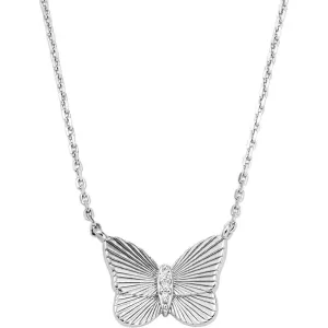 Fossil Schicke Silberkette Butterflies mit Kristallen JFS00619040