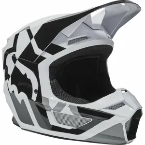 FOX Youth V1 Lux Helmet Black/White YL Helm