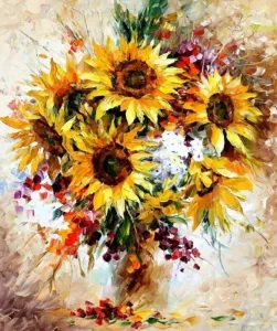 Gaira Malen nach Zahlen Sonnenblumen in einer Vase