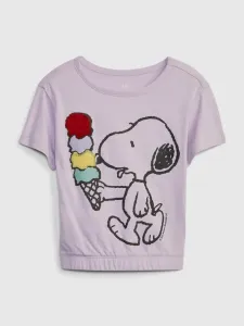 GAP GAP & Peanuts Snoopy Kinder  T‑Shirt Lila
