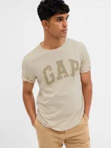 GAP V-BASIC LOGO T Herrenshirt, beige, größe L