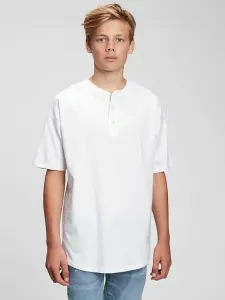 GAP TW SS Henley Kinder T-Shirt Weiß