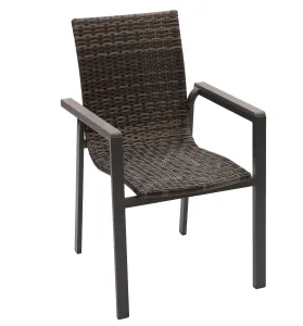 Feststehender Rattan Gartenstuhl CALVIN (grau)