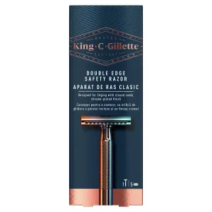 Gillette King C. Double Edge Rasierer + Rasierklingen 5 Stk. 1 St
