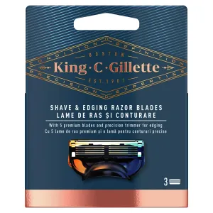 King C. Gillette Shave & Edging Razor heads Ersatz-Kopf für die Rasur 3 St