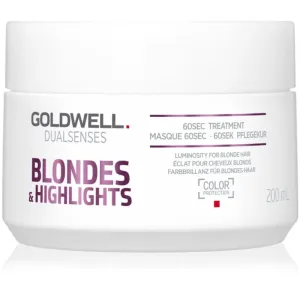 Goldwell Die regenerierende Dualsenses Blondes & Highlights-Maske neutralisiert gelbe Haartöne (60 Sec Treatment) 200 ml