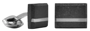 Gravelli Manschettenknöpfe aus Beton und Stahl Falcon Stahl GJCMSSA004UN
