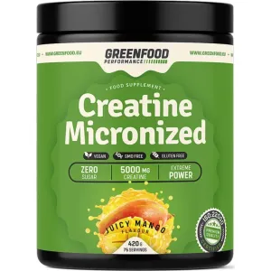 GreenFood Nutrition Performance Creatine Micronized Präparat zur Förderung von Sportleistungen Geschmack Juicy Mango 420 g