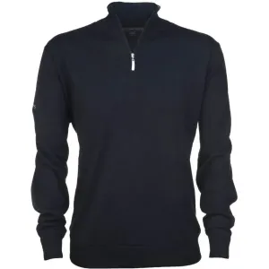 GREGNORMAN MERINO (50:50) ZIP-NECK Herren Golfpullover, schwarz, größe M