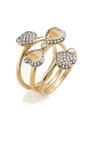 Guess Dreifacher vergoldeter Ring für Glück Fine Heart JUBR01428JWYG 52 mm