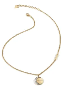 Guess Feine vergoldete Halskette mit Kristallen JUBN01189JWYG