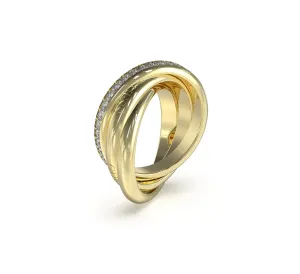 Guess Modischer vergoldeter Ring mit Zirkonen Perfect JUBR04067JWYG 56 mm