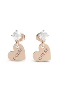 Guess RomanticRomantische Bronze-Ohrringe mit Anhängern Heart to Heart JUBE01083JWRG