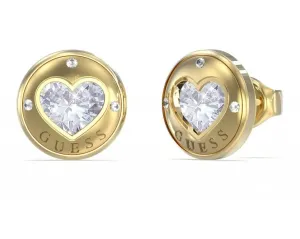 Guess Romantische vergoldete Ohrringe Rolling Hearts JUBE03349JWYGT/U