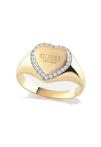 Guess Romantischer vergoldeter Ring Fine Heart JUBR01430JWYG 52 mm