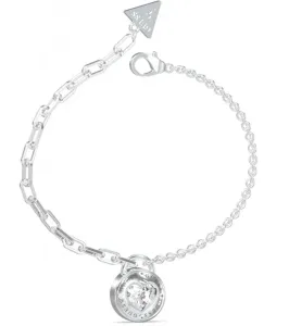 Guess Romantisches Stahlarmband Rolling Hearts JUBB03353JWRH 14,5 - 18,5 cm - S