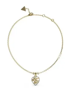 Guess Schicke vergoldete Halskette mit Herzen Heart Cage JUBN03099JWYGT/U