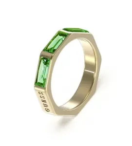 Guess Schicker Ring mit grünen kubischen Zirkonen JUBR03174JWYGEM52 54 mm
