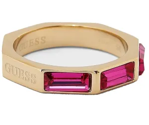 Guess Schicker Ring mit rosa kubischen Zirkonen JUBR03174JWYGFC 52 mm