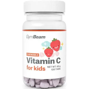 GymBeam Vitamin C for Kids Tabletten zur Unterstützung des Immunsystems Geschmack Strawberry 120 TAB
