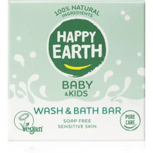 Happy Earth 100% Natural Wash & Bath Bar for Baby & Kids Feinseife für Kinder 50 g