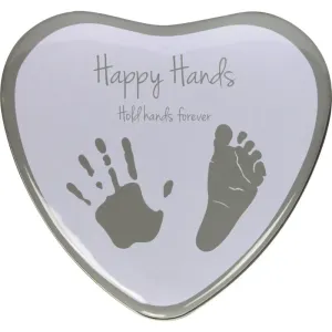 Happy Hands 2D Heart Silver/White Abdrucksets für Babyerinnerungen 3 x 15 x 16,5 cm 1 St