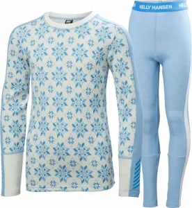 Helly Hansen Juniors Graphic Lifa Merino Base Layer Set Bright Blue 140/10 Thermischeunterwäsche