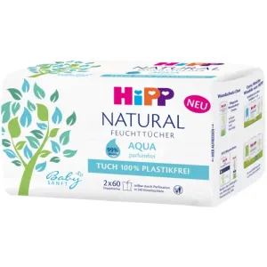Hipp Babysanft Aqua Natural feuchte Feuchttücher für Kinder ab der Geburt 2x60 St