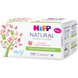 Hipp Babysanft Natural feuchte Feuchttücher für Kinder ab der Geburt 2x60 St