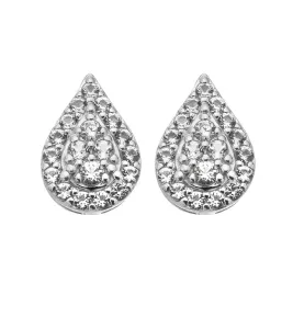Hot Diamonds Elegante silberne Ohrringe mit Diamanten und Topasen Glimmer DE736