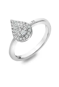 Hot Diamonds Eleganter Silberring mit Diamant und Topasen Glimmer DR255 60 mm