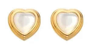Hot Diamonds Herzförmige vergoldete Ohrringe mit Diamanten und Perlmutt Jac Jossa Soul DE790