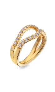 Hot Diamonds Luxuriöser vergoldeter Ring mit Diamant und Topas Jac Jossa Soul DR223 55 mm