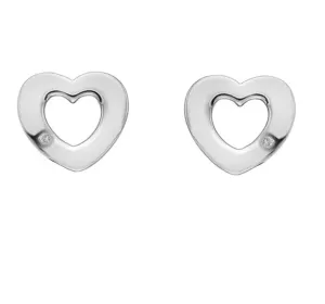 Hot Diamonds Silberne Herzohrringe mit echten Diamanten Amulets DE616