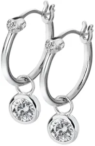 Hot Diamonds Silberne runde Ohrringe mit Diamanten 2in1 Hoops Topaz DE628