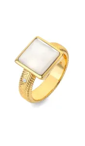 Hot Diamonds Vergoldeter Ring mit einem Diamanten und Perlmutt Jac Jossa Soul DR247 51 mm