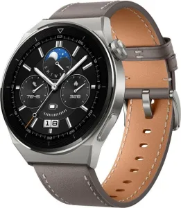 Huawei Watch GT 3 Pro 46 mm mit Titangehäuse und grauem Sportarmband