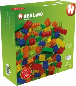 Hubelino 400390 Kugelbahn Set mit farbigen Würfeln 120 Teile