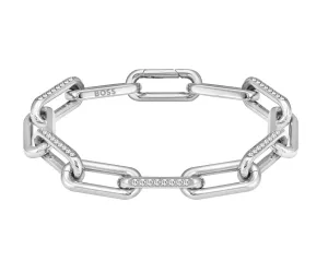 Hugo Boss Unverwechselbares Damenarmband aus Stahl mit Kristallen Halia 1580599