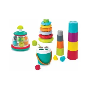 Infantino Stack, Sort & Spin Spielzeug-Set 3 in1 22 St