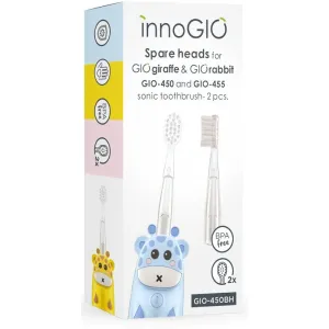 innoGIO GIOGiraffe & GIORabbit Spare Heads Transparent Ersatzkopf für Zahnbürste für Kinder GIOGiraffe & GIORabbit Sonic Toothbrush 2 St