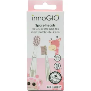innoGIO GIOGiraffe Spare Heads for Sonic Toothbrush Ersatzkopf für batteriebetriebene Schallzahnbürste für Kinder GIOGiraffe Sonic Toothbrush Pink 2 S