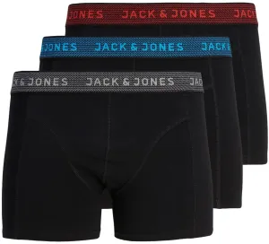 Jack&Jones 3 PACK - Boxershorts JACWAISTBAND 12127816 Asphalt Hawaian ocean & Fiery red XL